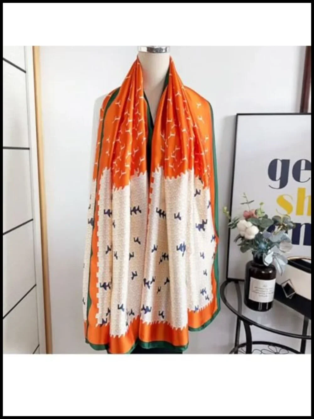 Oversized Silk Scarf Lightweight Luxury Satin Fashion Shawl Wrap Women Accessory